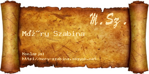 Móry Szabina névjegykártya